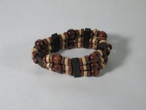 Elastic Wood Bead Bracelet