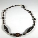 16" Mukwa and Umuseshi handmade wood bead necklace