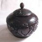 Hand carved wood bowl with lid.