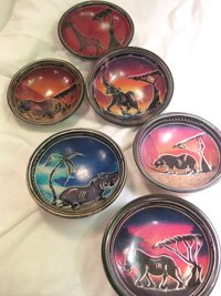 Hand painted soapstone bowls