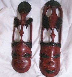 Hand carved African masks