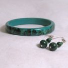 Malacite Bangal/Earrings matching combo
