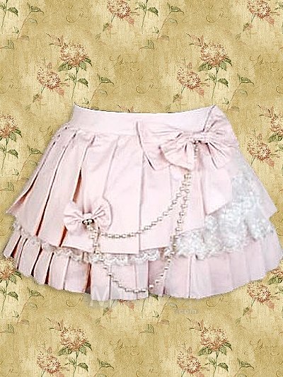 Pink Lace Sweet Lolita Pleated Skirt