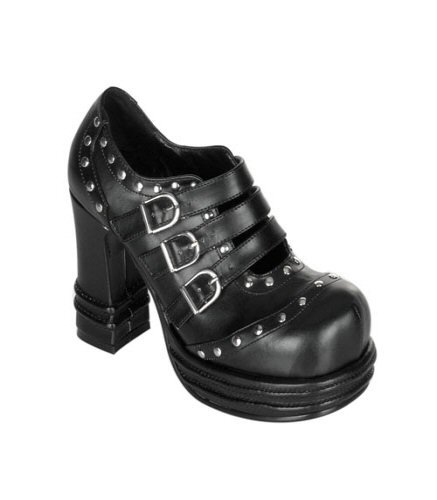 Vampire Goth 3" Platform Heel Buckle Strap Studded Shoes