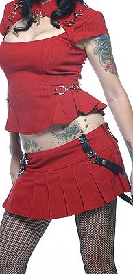 Lip Service Gangsta Pranksta Pleated Mini Bondage Skirt