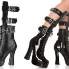 Open Back Strappy Buckled Boots