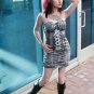 NEW Silver Dress Lace-Up Corset Front
