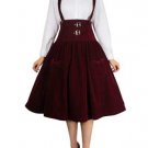 Burgundy Velveteen Underbust Jumper Skirt