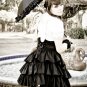 Button Accent Underbust Ruffle Tiered SKirt