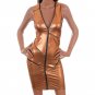 NEW Copper Metallic Zip Dress Cyber Club Steampunk