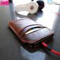 genuine natural vintage leather Case For Samsung Galaxy s2 book wallet handmade id