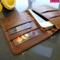 genuine natural leather case for iphone 5 S 4 4s 3 book wallet cover pouch handmade free shipping !