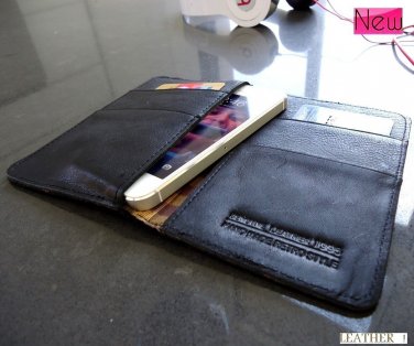 genuine vintage leather case for iphone 5 book wallet pouch 4s 4 3 handmade 3gs free shipping !