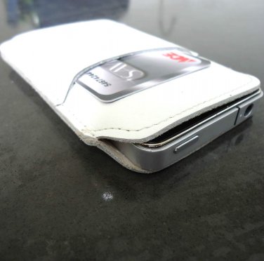 genuine real leather case fit iphone 4s cover purse s 4 white 3 4s handmade new free shipping !