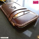 genuine real leather handmade case fit iphone 5 s cover slim purse RETRO style TOP free shipping