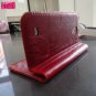 genuinevintage leather Case for Samsung Galaxy S4 s 4 book wallet handmade red