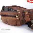 Genuine Natural Leather Wallet Bag + Starp Man Waist Pouch Sling Backpack Cellphone