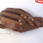 Genuine Natural Leather Wallet Bag + Starp Man Waist Pouch Sling Backpack Cellphone