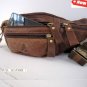 Genuine Natural Leather Wallet Bag + Starp Man Waist Pouch Sling Backpack Cellphone