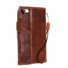 Genuine Natural Leather Case for Iphone 6 Book Wallet Handmade Business Luxury Magnet