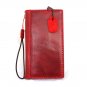 Genuine Soft Leather Hard Case Fit for Iphone 6 Book 4.7 Inch Wallet Handmade S Luxury Handtec Red