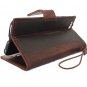 Genuine Italy Oil Leather magnet Case for Iphone 6 Plus + Book Wallet Handmade Business