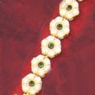 Green and Clear CZ Blossom Design Tennis Bracele