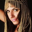 Beaded Stretchy Headwrap with Hanging Fringe