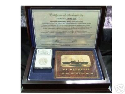 NGC SHIPWRECK COIN ERROR 1859 O SEATED LIBERTY HALF DOLLAR