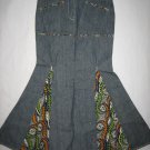 Extra flare long jeans skirt (og)