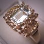 Estate Aquamarine Diamond Ring Vintage Gold Fine Jewelry Size 7