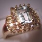 Estate Aquamarine Diamond Ring Vintage Gold Fine Jewelry Size 7