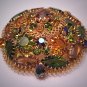 Juliana Rhinestone Pin Large Peridot Topaz AB Brooch Vintage 1960