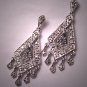 Estate Diamond Earrings Art Deco White Gold Vintage Style Drops