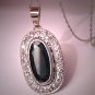 Antique Platinum Sapphire Diamond Pendant Necklace Art Deco Vintage