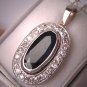 Antique Platinum Sapphire Diamond Pendant Necklace Art Deco Vintage