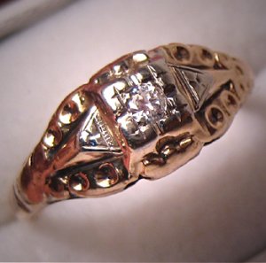 Antique Diamond Wedding Ring Victorian Vintage Gold