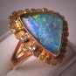 Vintage Gold Nugget Opal Diamond Ring Fine Estate Jewelry