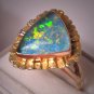 Vintage Gold Nugget Opal Diamond Ring Fine Estate Jewelry