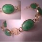 Estate Vintage Jade Bracelet Gold Green Jadeite Fine Jewelry