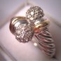 David Yurman Diamond Ring 18K Cable Designer Jewelry