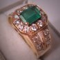 Estate Vintage Emerald Diamond Ring 14K Gold Wedding 6