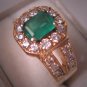 Estate Vintage Emerald Diamond Ring 14K Gold Wedding 6