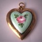 Antique Enameled Locket Vintage Art Deco Heart