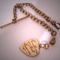 Antique Victorian Charm Fob Bracelet Sweethearts Ball Princess