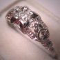 Antique Diamond Wedding Ring Vintage 18K White Gold Art Deco