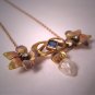 Rare Antique Diamond Necklace Enamel Pearl Gold Art Nouveau
