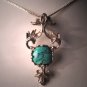 Vintage Art Nouveau Turquoise Necklace Pendant