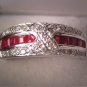 Art Deco Style Vintage Diamond Ruby Ring Wedding Band