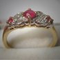 Vintage Ruby Diamond Wedding Ring Band Estate